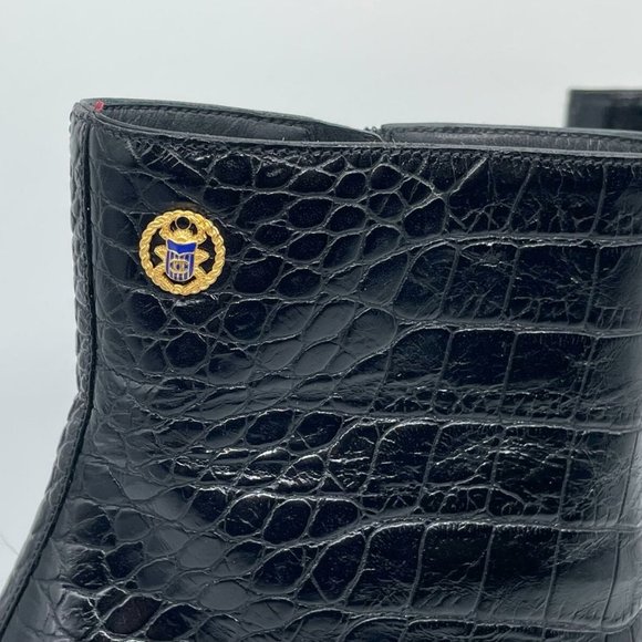 CHANEL 19A Métiers d'Art Paris Croc Embossed Booties Ankle Boots Heels - Picture 10 of 14